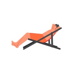 Man sunbathing on chaise longue, vector flat style design illustration