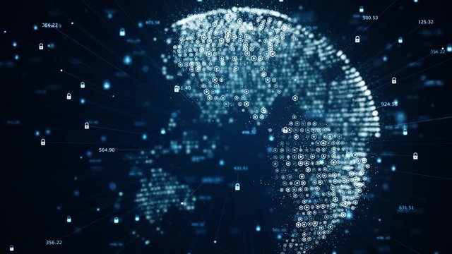 Cyber security and global communication concept. Analysis of information. Technology data binary code network conveying connectivity, Data and information protection protocol.