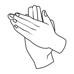 hands clapping icon black and white