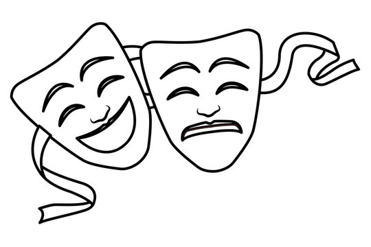 theater mask icon black and white