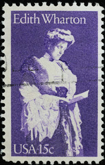 Edith Wharton on vintage american postage stamp
