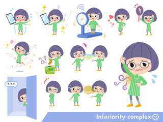 Green clothing Glasses girl_complex