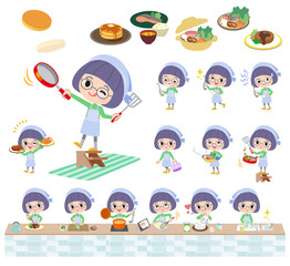 Green clothing Glasses girl_cooking