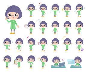 Green clothing Glasses girl_emotion