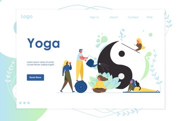 Yoga vector website landing page design template