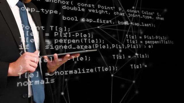 Business man using a digital tablet