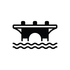 Black solid icon for bridge viaduct