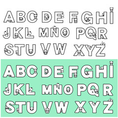 可愛いパンダのアルファベットフォント