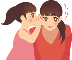 耳打ちする子ども