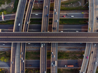Road of Expressway top view, Road traffic an important infrastructure
