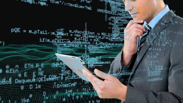 Businessman using a digital tablet