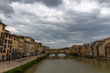 Bridge on the river in Florence