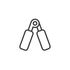 Hand grip exerciser line icon. linear style sign for mobile concept and web design. Hand expander trainer outline vector icon. Symbol, logo illustration. Vector graphics