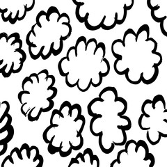 Brush grunge pattern. White and black vector.