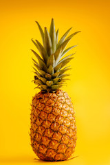 pineapple on yellow background