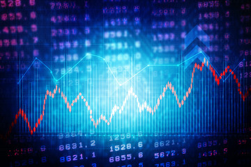 Fototapeta premium 2d rendering Stock market online business concept. business Graph 