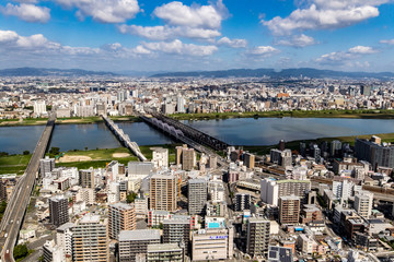 Obraz premium aerial view of city in japan