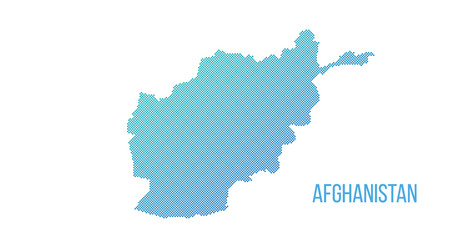 Afghanistan map. Vector halftone composition made out of squares. Vector illustration isolated on white background.