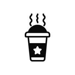 Black solid icon for hot drink