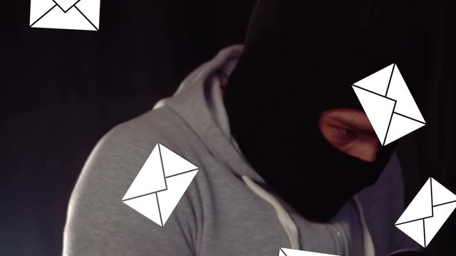 Hacker using a laptop