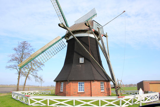 Windmill, Lower Saxony, Mill Road, Germany, Europe