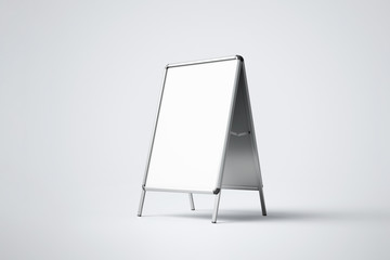 Blank white metallic outdoor A stand mock up.
