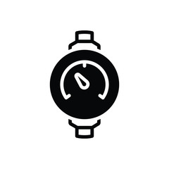 Black solid icon for pressure meter