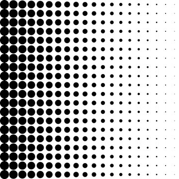 black dots decreased from left to right, vector background