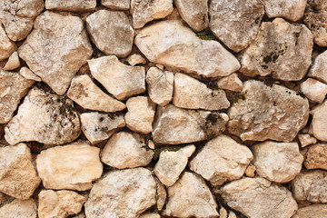 A good texture of rustic stone wall in the house in countryside