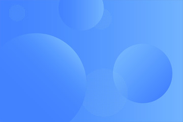 Light geometric abstract background with blue gradient smooth circles. Creativity and moder template for vcards, banners, sites and social media. Flat circles over a gradient with some dotted circles