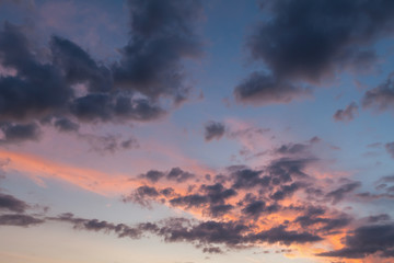 Fototapeta premium Pink clouds and blue skies background