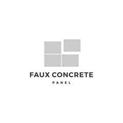faux concrete exposed wall panel logo vector icon illustration