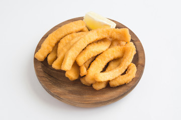 Cuttlefish breaded and fried (chocos, typical tapa in spain)