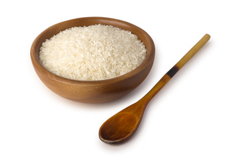 Fototapeta na wymiar Rice in bowl isolated on white background