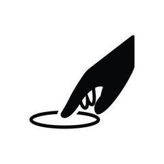 Black solid icon for touch technology