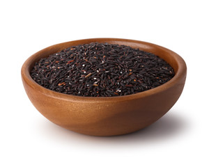 Black chinese rice on bowl