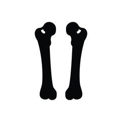 Black solid icon for femur bone