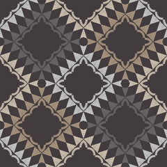 Ethnic boho seamless pattern. Lace. Embroidery on fabric. Patchwork texture. Weaving. Traditional ornament. Tribal pattern. Folk motif. Can be used for wallpaper, textile, wrapping, web.