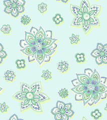 Seamless Pattern : Watercolor Paisley Style