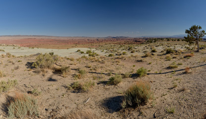Salt Wash at San Rafael Swell panoramic view from Interstate 70 Highway (Emery county, Utah, USA)