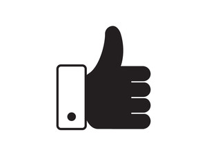Like button hand icon vector