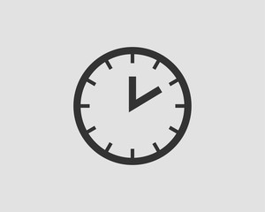 Clock icon vector. Flat design element watch isolated on white background.
