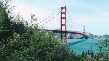 golden gate bridge with natural background