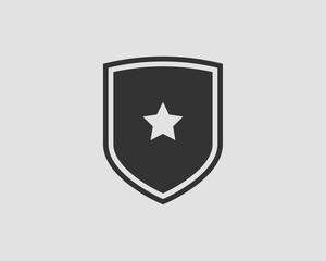 Shield vector logo with star icon