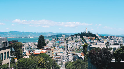 Fototapeta na wymiar View from Lombard Street, San Francisco