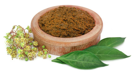 Ayurvedic henna leaves and flower
