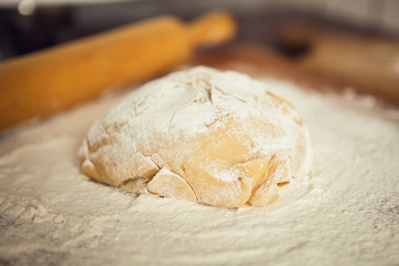 dough with rolling pin