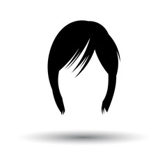 Woman hair dress. Black on White Background With Shadow. Vector Illustration.