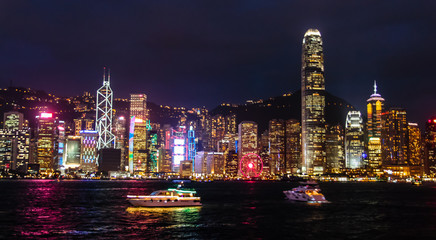 City at night in Hongkong