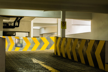 basement car park exit and entrance view